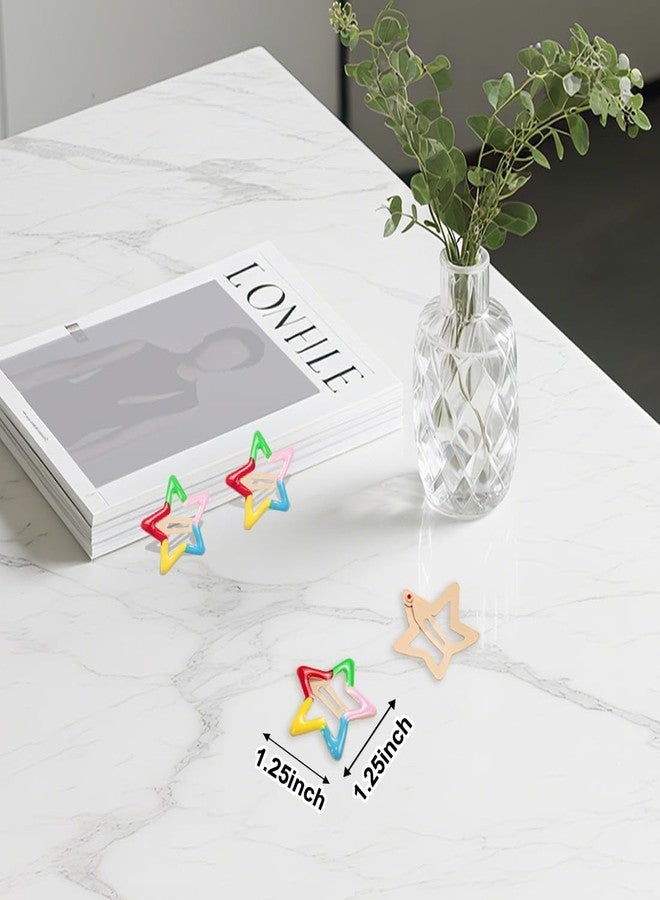 ايلان مجموعة إيلان المكونة من 20 قطعة من مشابك الشعر الصغيرة للنساء والفتيات، مشابك شعر لطيفة للنساء، إكسسوارات للشعر الناعم والخفيف (نجمة متعددة الألوان) - Image 2